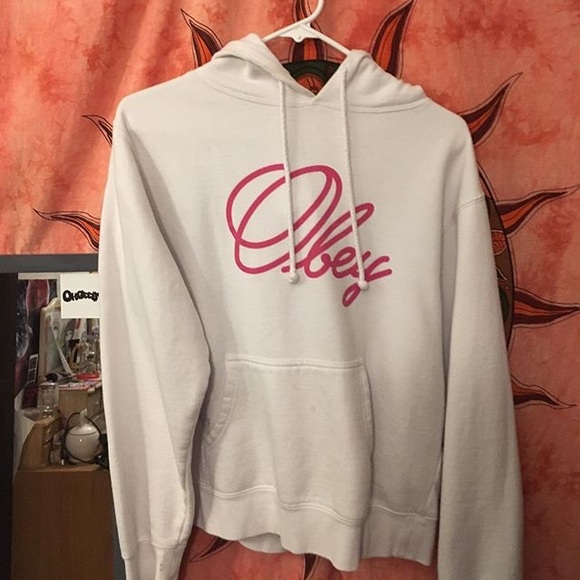 Obey white hoodie - Picture 1 of 1
